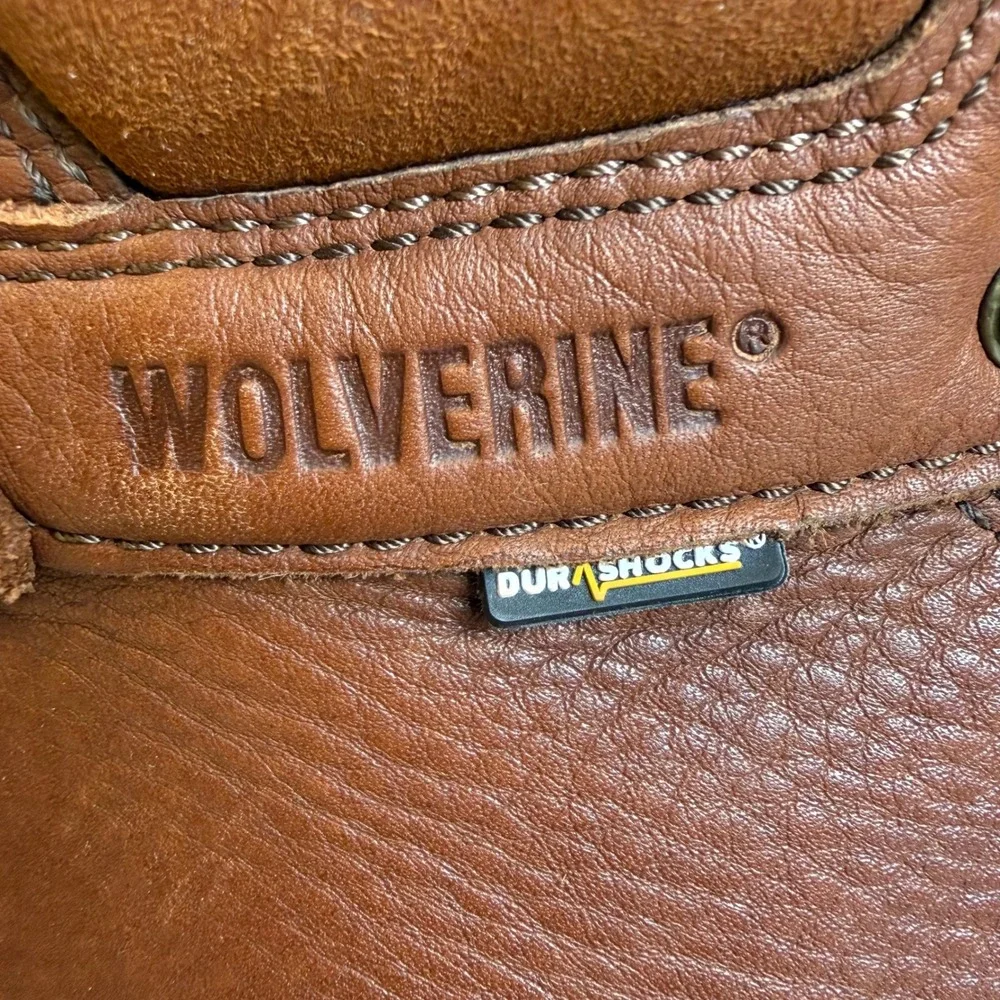 Wolverine DuraShocks Mens 11.5 W Brown Leather Work Boots W03122 Oil Resistant